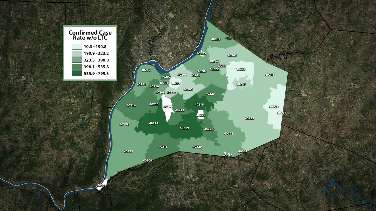 COVID-19 Louisville map